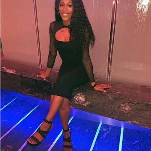 Naked wardrobe black midi body on dress